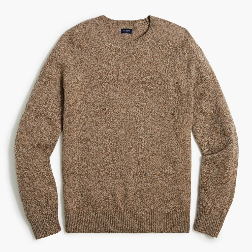 J.Crew Crewneck Sweater Mens Small Brown Lambswool Blend AA027 Dark Academia